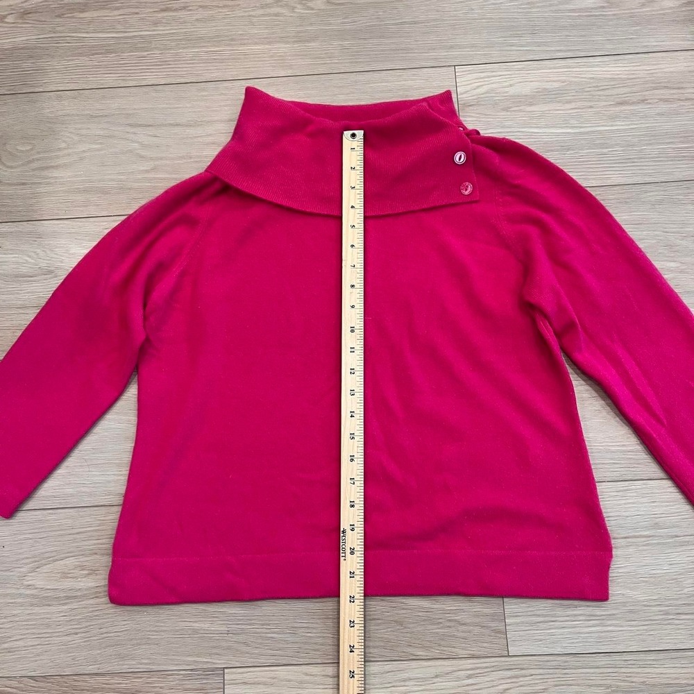 Jones New York 100% Cashmere Pink Turtleneck Sweater Women XL Preppy Minimalist - Picture 2 of 5